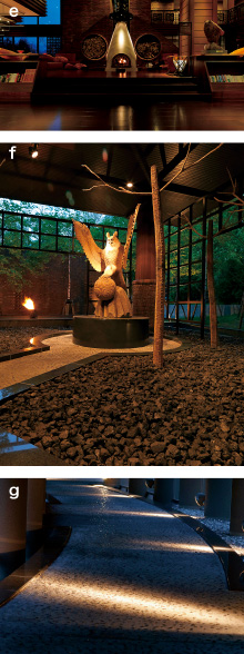 アペソの暖炉、土間ギャラリー、ワクカとアペソをつなぐ「謌の道」